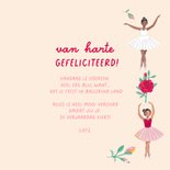 Verjaardagskaart ballerina meisje 3 jaar bloemen feest 3