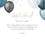 Verjaardagskaart ballonnen confetti blauw goud gefeliciteerd 3