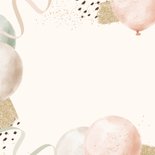 Verjaardagskaart ballonnen pastel confetti goud 2