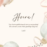 Verjaardagskaart ballonnen pastel confetti goud 3