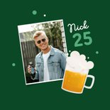 Verjaardagskaart bier man stoer hip cheers to 25 years 2