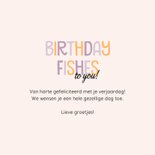 Verjaardagskaart birthday fishes to you met goudvispatroon 3