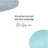 Verjaardagskaart - Blauwe vormen 3