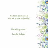 Verjaardagskaart bloemen 90 jaar 3