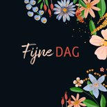 Verjaardagskaart bloemen donkere achtergrond 3