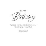 Verjaardagskaart bloemen envelop happy birthday hartjes 3