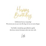 Verjaardagskaart bloemen goud confetti happy birthday 3