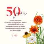 Verjaardagskaart bloemen in oranje en gele kleuren 3