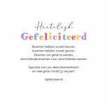 Verjaardagskaart bloemen kleurrijk hartjes gefeliciteerd 3