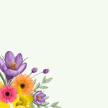 Verjaardagskaart bloemen lente narcis krokus gerbera 2