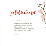 Verjaardagskaart bloemen met drie vogeltjes 3