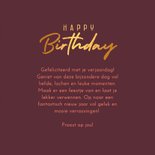 Verjaardagskaart bloemenpatroon met goud en paars 3