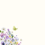 Verjaardagskaart bloemenrand vlinders 2