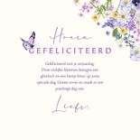 Verjaardagskaart bloemenrand vlinders 3