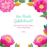 Verjaardagskaart boek bloemen felicitatie vrolijk blauw 3