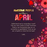Verjaardagskaart 'born in april' paars 3