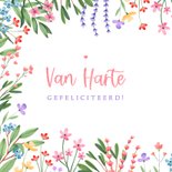 Verjaardagskaart botanisch kleurrijk hoera voor de jarige 2