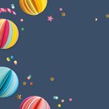 Verjaardagskaart confetti en ponpons 2