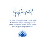 Verjaardagskaart delfts blauw bloemen foto gefeliciteerd 3