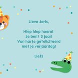 Verjaardagskaart dieren, ballonnen en cadeautjes 3