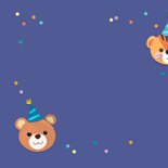 Verjaardagskaart dieren, ballonnen en confetti 2