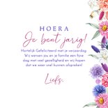 Verjaardagskaart droogbloemenrand 3