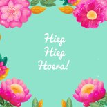 Verjaardagskaart felicitatie boek met bloemen vrolijk blauw 2