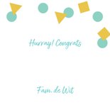 Verjaardagskaart felicitatie confetti bubbels 3