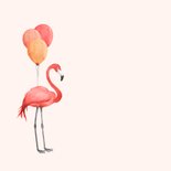 Verjaardagskaart flamingo ballonnen roze foto 2