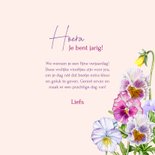 Verjaardagskaart gekleurde viooltjes 3