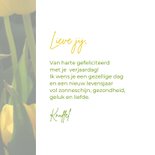 Verjaardagskaart gele tulpen 3