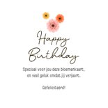 Verjaardagskaart gerbera bloemen kleurrijk happy birthday 3