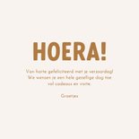 Verjaardagskaart gestreept happy birthday beige 3