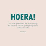 Verjaardagskaart gestreept hiep hiep roze turquoise 3