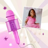Verjaardagskaart glitter microfoon lang zal ze leven 2