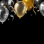 Verjaardagskaart gouden zilveren ballonnen 90 jaar 2