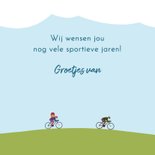 Verjaardagskaart - Groep wielrenners met slingers 3