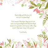 Verjaardagskaart handgetekend feestelijke bloemen & leeftijd 3