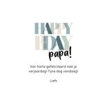 Verjaardagskaart 'happy bday papa!' in groene letters 3