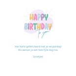 Verjaardagskaart happy birthday geïllustreerde ballonletters 3
