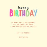 Verjaardagskaart happy birthday kaarsjes 3