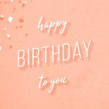 Verjaardagskaart 'Happy Birthday to you' zalmroze 2
