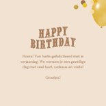 Verjaardagskaart happy birthday vintage ballon confetti roze 3