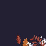 Verjaardagskaart herfst bloemen en vogeltje 2