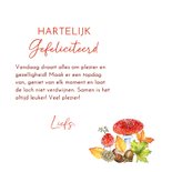 Verjaardagskaart herfstblad met paddestoelen 3
