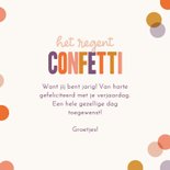 Verjaardagskaart het regent confetti met confetti vrolijk 3