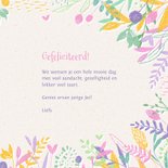 Verjaardagskaart hip getekend kleurrijk bloemen & leeftijd 3