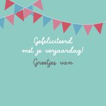 Verjaardagskaart - IJsbeer met roze feestmuts 3