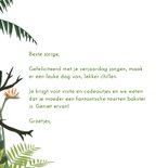 Verjaardagskaart jarige aap in de jungle 3
