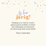 Verjaardagskaart kind 3 jaar schildpad confetti dier 3